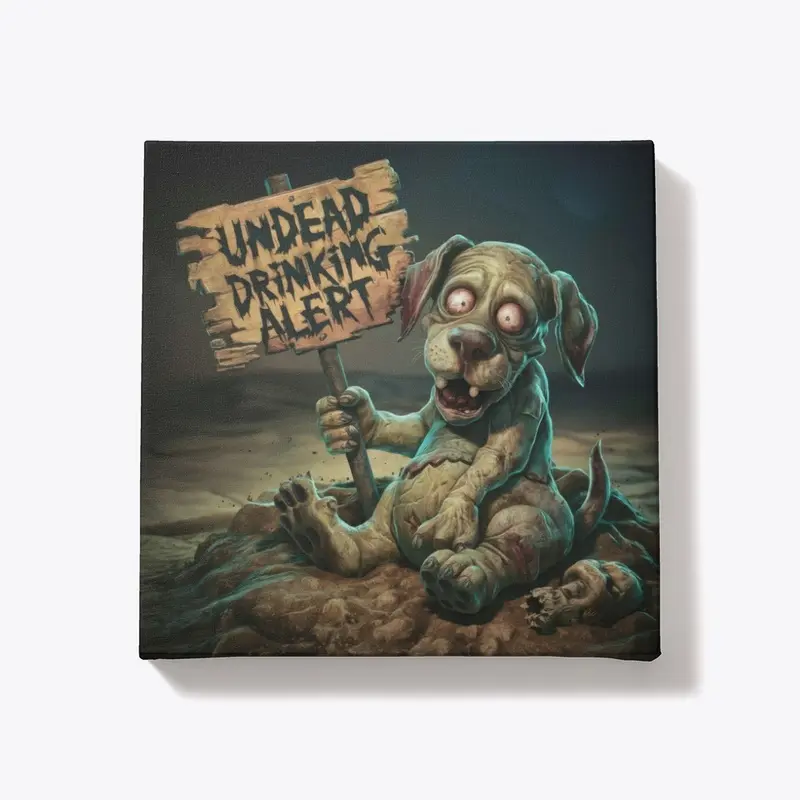 Zombie Dog Warning Canvas Gift