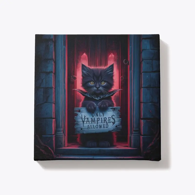 Cute Vampire Cat Art - Halloween Gift