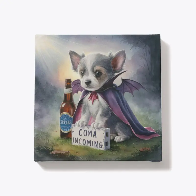 Coma Incoming: Funny Dog Canvas